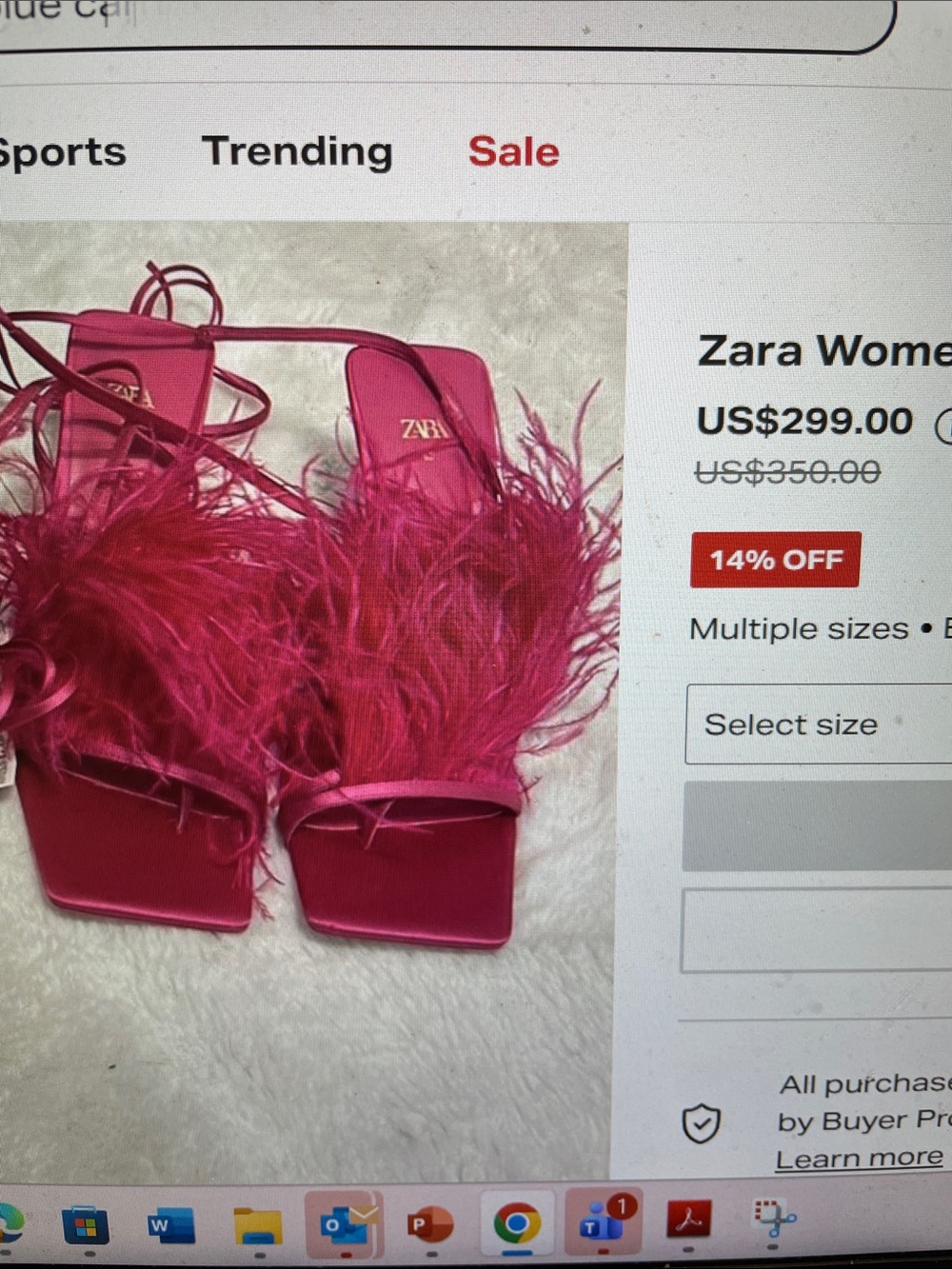 Zara Women's ostrich Feather satin strappy High Heels- new - Picture 3 of 8
